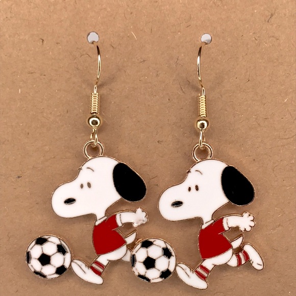 Fashion Jewelry Jewelry - Snoopy Peanuts Soccer Earrings Fashion Jewelry